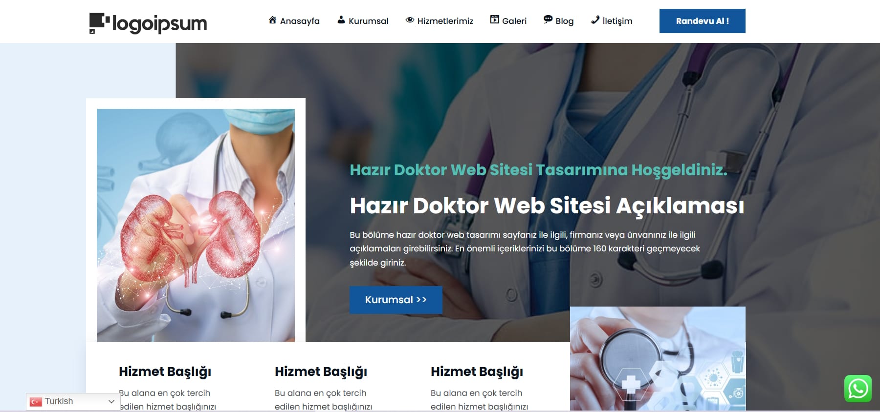 Doktorlara ve Sağlık Sektörüne Özel Hazır Web Sitesi Tasarımı Modül Doktorlara ve Sağlık Sektörüne Özel Hazır Web Sitesi Tasarımı Modül