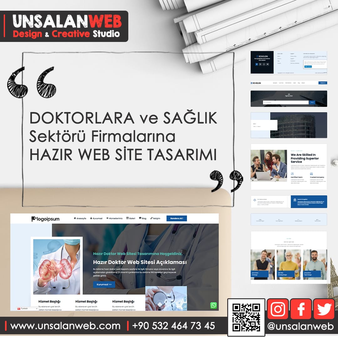 Doktorlara ve Sağlık Sektörüne Özel Hazır Web Sitesi Tasarımı