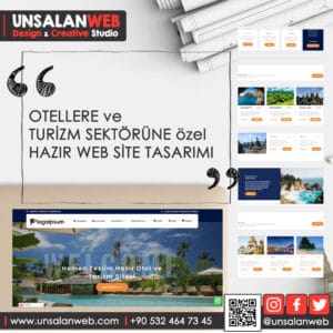 Otellere ve Turizm Sektörüne Özel Hazır Web Sitesi