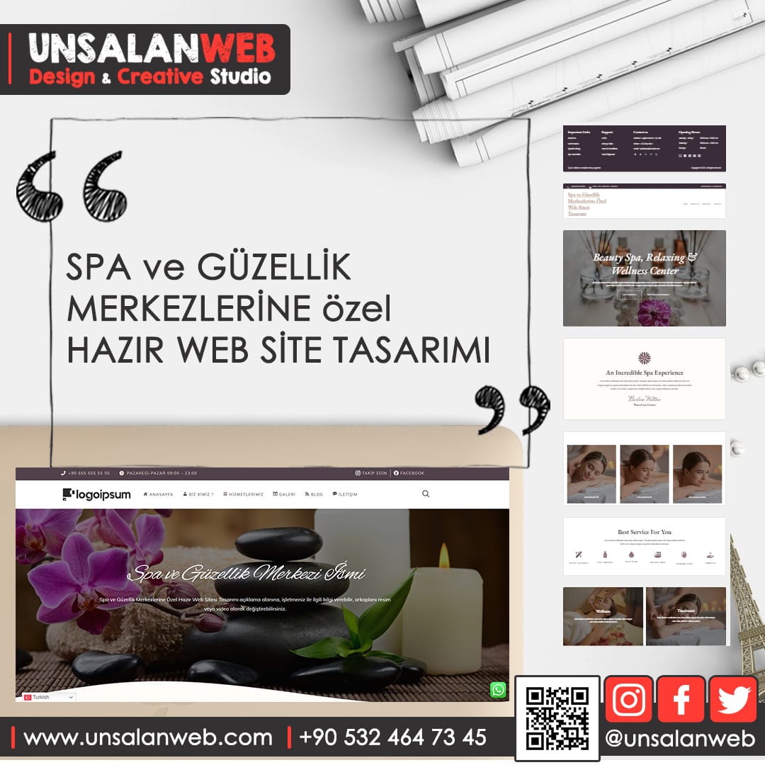 Spa ve Güzellik Merkezlerine Özel Hazır Web Sitesi Tasarımı Kapak
