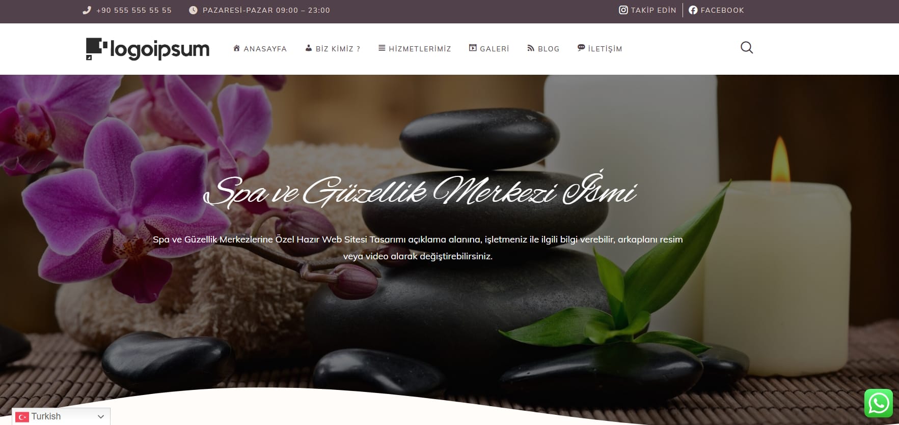 Spa ve Güzellik Merkezlerine Özel Hazır Web Sitesi Tasarımı Spa ve Güzellik Merkezlerine Özel Hazır Web Sitesi Tasarımı
